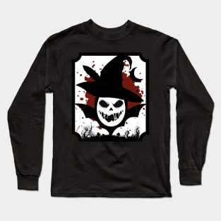 halloween scary evil pumpkin funny pumpkin head Long Sleeve T-Shirt